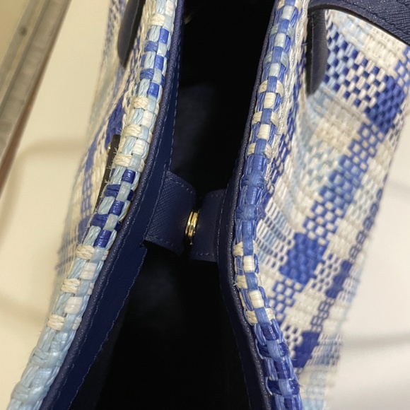 Blue & White Kate Spade Woven Tote - Picture 12 of 14